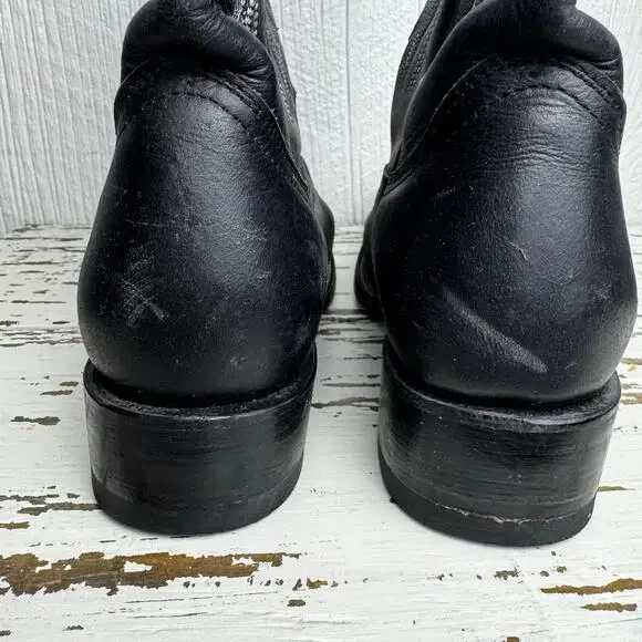 Dos Amigos Western Wear Black Pointed Toe Men's Boots Size 9 Mexico Leather